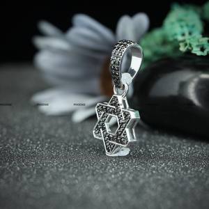 Pendentif Charme Mode en Argent Sterling 925 avec Moissanite Noire en Forme d'Étoile, Pendentif de Haute Qualité, Bijoux Hip Hop pour Hommes - Product Image 3