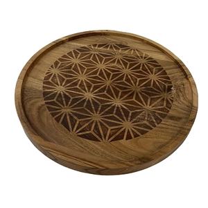 Elegante bandeja de madera con diseño de quemado Productos más vendidos Artículos de madera Premium Nuevas placas de cargador 2026 DE LA India - Product Image 2