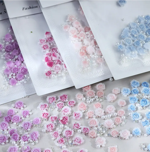 30 pcs/sac Rose Résine Rose <span class=keywords><strong>Strass</strong></span> Nail Art Charmes Mixte 3d Fleur Gemme Perles Nail Décoration Accessoires Argile Polymère - Product Image 6