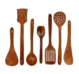High-grade Bamboo/Acacia Kitchen Set of 5 Rust Proof and Durable Kitchen Utensil Set Wooden <b>Table</b> <b>Spoon</b> Spatula - Product Image 5
