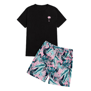 Camiseta de manga corta para hombre más vendida, conjuntos de pantalones cortos, logotipo personalizado, traje de verano de dos piezas - Product Image 1