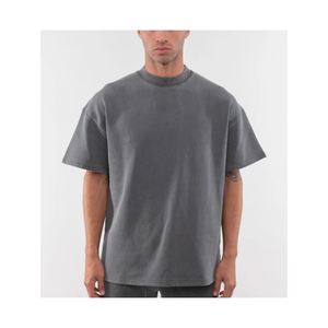 Camiseta Extra Grande de Algodón 100% Teñido Liso para Hombre, Ropa Casual Cómoda para el Estilo Diario - Product Image 2