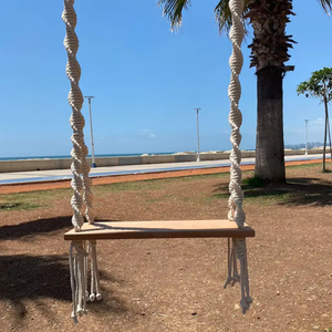 Macrame treo ghế với tua hiện đại bông vải võng <span class=keywords><strong>Swing</strong></span> cho Patio hoặc vườn làm bằng gỗ - Product Image 1