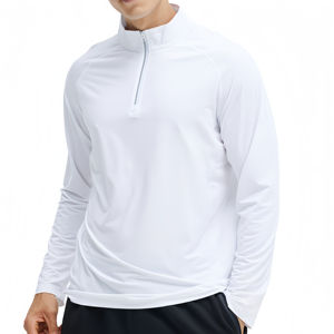 Venta al por mayor de alta calidad sudaderas con capucha de los hombres Running Gym Sports Stretch T-Shirt New Men's Sports Tops Sudadera de punto transpirable - Product Image 5