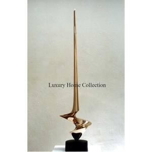 Moderno Color plata brillante pulido atractivo aspecto escultura hecha a mano aluminio fundido Mesa elegante diseñador atractivo aspecto - Product Image 4