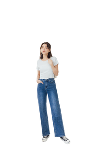 Meilleure vente, Jean baggy droit taille moyenne pour femme, Jean ample Streetwear pour femme, vêtements décontractés - Product Image 4