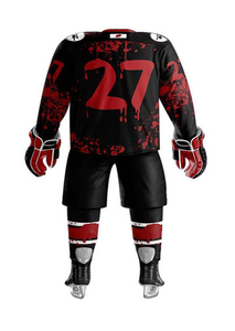 Ensembles de maillots de hockey sur glace longs pour hommes de haute qualité, vente en gros respirante avec logo de l'équipe OEM, chemise de style sublimation avec strass - Product Image 3