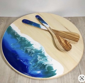 2024 Offre Spéciale planche de service à fromage multifonctionnelle moderne du fabricant indien planche à découper de cuisine en bois et résine - Product Image 2