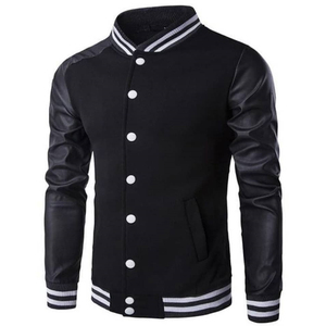 เสื้อแจ็คเก็ตบอมเบอร์วินเทจแบบสั่งทำสำหรับผู้ชาย สีขาว ผ้าโพลีเอสเตอร์/คอตตอน แจ็คเก็ตวาร์ซิตี้สำหรับฤดูหนาว คอตั้ง ปักลายเชนิลล์เรียบง่าย สำหรับโอกาสที่เป็นทางการ - Product Image 1