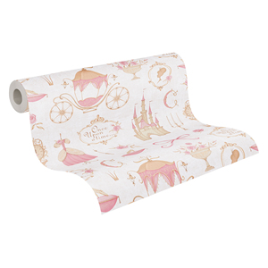 Sản xuất tại Đức-cuộn giấy dán tường công chúa màu be kem hồng-không dệt-hình nền Cổ Tích-10,05x0,53 M - Product Image 5