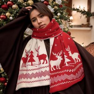 Christmas Cotton Woven Scarf Winter Holiday <b>Shawl</b>-Cozy Warm & Soft Customized Size Colorful Perfect Gift for Women & Men - Product Image 1