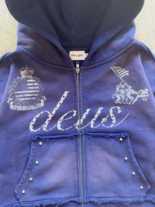 Sudadera con Capucha Personalizada para Hombre, con Efecto Desgastado por el Sol, con Pedrería y Estampado, Sudadera con Capucha de Felpa Francesa Gruesa con Cremallera para Hombre - Product Image 3