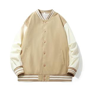 High Quality Unisex Winter <b>Varsity</b> <b>Jacket</b> with Stand Collar and Front Logo <b>Vintage</b> Style Breathable Cotton/Spandex Fabric - Product Image 1