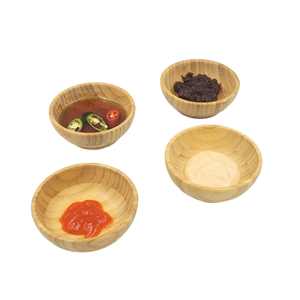 High Quality Custom Eco-Friendly Solid <b>Bamboo</b> Country Style Salad <b>Bowls</b> Set 2 Wicker Crafts Server Soup Home Decoration Mixing - Product Image 3