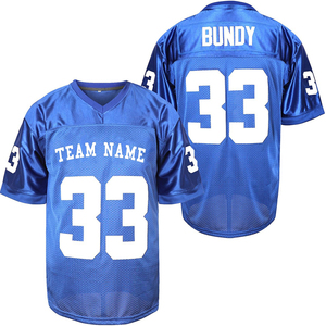 Nouveau maillot de football américain à manches mi-longues de qualité supérieure en gros avec nom d'équipe personnalisé et neme de joueur - Product Image 1