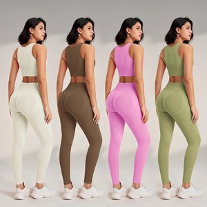 Élégant respirant Gym soutien-gorge Yoga Leggings ensemble nouveau décontracté plaine Yoga ensemble 2025 personnalisé femmes Yoga ensemble - Product Image 2
