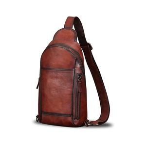 Sac de poitrine à bandoulière en cuir véritable/sac de messager standard personnalisé sac de poitrine à bandoulière pour hommes/sac de poitrine en cuir à conception personnalisée - Product Image 1