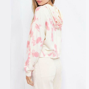 สเวตเชิ้ตมีฮู้ดสำหรับผู้หญิงเสื้อครอปแขนยาวแบบผูกย้อมสี - Product Image 2