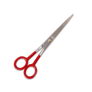 Tijeras de corte de pelo de peluquero con mango de agarre rojo Tijeras de peluquería de peluquero de acero inoxidable alemán - Product Image 2