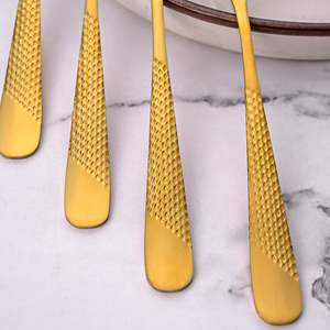 Timeless Luxury Stainless Steel Golden Forks <b>Set</b> of 4 <b>PC</b> and Metal Tableware for Dinner and Restaurant Use Tea Spoon Included - Product Image 4