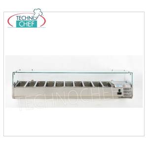 Vitrine réfrigérée pour ingrédients de pizza de 200 cm de long pour 10 contenants GN 1/4, équipement de cuisine commerciale - Product Image 3