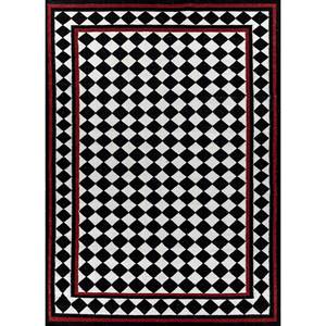 อัลฮัมบรา เกรย์&แบล็ค พรมขนสัตว์ทอแบบเรียบ ลายเรขาคณิตและลายทาง สำหรับห้องโถงและห้องนอน พรมปูพื้นทรงสี่เหลี่ยมผืนผ้า รุ่น ADWL-13158 - Product Image 1