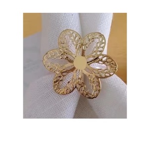 Brass Embossed Multi Design Leaf Shapes Napkin <b>Ring</b> with Handmade Luxury Style Decorative Accessories Royal Gold Napkin <b>Ring</b> - Product Image 1