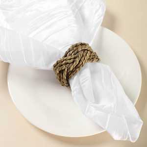 แหวนผ้าเช็ดปากหญ้าทะเลสไตล์วินเทจสำหรับงานปาร์ตี้ทำจากวัสดุธรรมชาติทอแหวนแฟนซีเพื่อเก็บผ้าเช็ดปากสำหรับงานเฉลิมฉลอง - Product Image 6