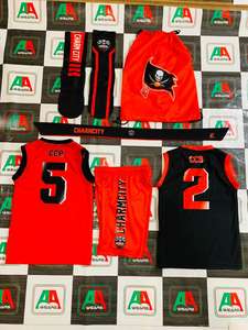 Camiseta de fútbol americano con foto real, transpirable, de talla grande, bordado, aparejos, sarga, sublimación, pantalones integrados, paquete de jugador corto - Product Image 5