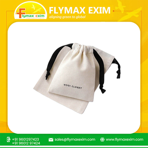 ถุงของขวัญผ้าฝ้ายแบบหูรูดสีทึบธรรมชาติสำหรับงานแต่งงานและฟังก์ชันอื่นๆ - Product Image 4