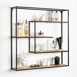 Support d'affichage de mur en métal d'or et de noir dans la conception classique utilisée dans la cuisine et la vaisselle de table au verre raisonnable, support d'épice - Product Image 3