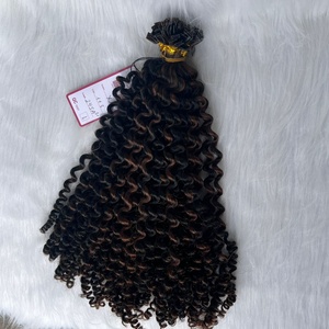 Precio al por mayor de extensiones humanas de queratina rusa Remy virgen recto ondulado rizado marrón Rubio Color envío rápido FEDEX UPS - Product Image 2