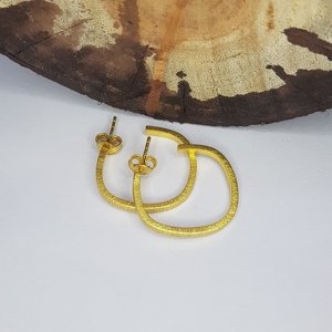 Pendientes de Aro Elegantes Hechos a Mano en Plata de Ley 925 con Baño de Oro de 18K para Mujer |   Joyería de Fiesta con un Estilo Único - Product Image 5