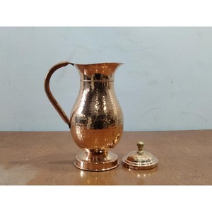 Mughlai Pichet Poignée en cuivre Pichet décoratif pour eau et boissons, Cadeau idéal pour les amateurs de décoration intérieure Pot - Product Image 5