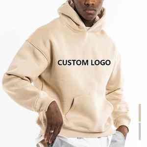 Sudadera con capucha de algodón de alta calidad French Terry de gran tamaño, Sudadera con capucha gruesa de lana con hombros caídos, sudaderas con capucha personalizadas lisas en blanco para hombres - Product Image 6
