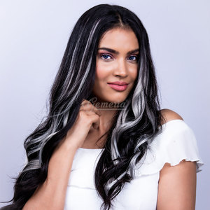 Clip coloré dans les extensions de cheveux Multi-couleurs Party Highlights Extension de cheveux longs droits colorés avec clips - Product Image 6