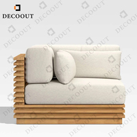 Ensemble de canapé de jardin modulaire extérieur moderne et durable avec cadre en teck et coussin en tissu imperméable pour utilisation hôtelière