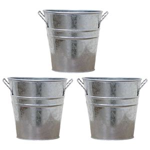 Ensemble de 3 pots à fleurs en métal galvanisé créatifs en gros, pots à fleurs vintage pour jardin, décoration intérieure et extérieure, fournisseur en vente - Product Image 5