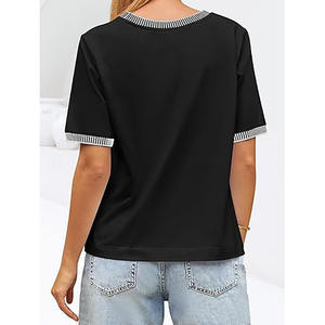 T-Shirt surdimensionné léger 100% coton pour femmes de haute qualité poids lourd 180gsm imprimé brodé T-shirt uni été ample - Product Image 3