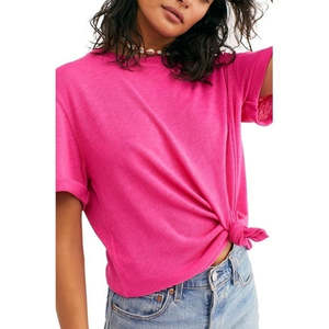 T-shirt da donna Free People Cassidy in jersey di cotone 100% traspirante, vestibilità aderente, disponibile nelle taglie XS e XXS, colore rosa - Product Image 1