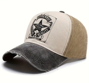 Casquettes de baseball personnalisées à trois tons, aspect vieilli, impression de logo, chapeaux de papa, casquettes ajustables en coton lavé pour hommes, casquettes de sport Gorras - Product Image 1