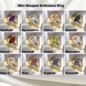 February Birthstone <b>Amethyst</b> Raw Birthstone Wire Wrap Statement <b>Rings</b> For Wholesale Plain Band Handmade <b>Rings</b> - Product Image 2