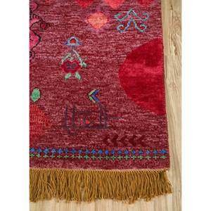 Alfombras Manchaha de Lana y Seda de Bambú Anudadas a Mano, Diseño Novedoso Rojo y Naranja para el Hogar-Les-1112 - Product Image 4