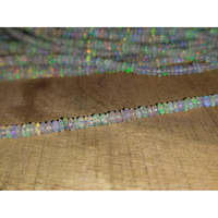 Perles d'Opale Éthiopienne Blanches 100% Naturelles, Effet Flamboyant, Lisses, Forme Rondelle, Qualité AAAAA, 16 Pouces, pour la Fabrication de Bijoux