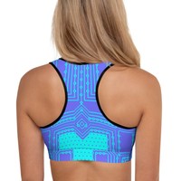 Sujetador Deportivo de Yoga con Diseño de Circuito Cibernético Gótico Futurista, Talla Grande, Ecológico, Transpirable, Reversible y de Secado Rápido
