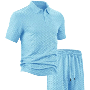 เซ็ตเสื้อยืดคอปกแบบใหม่มีสไตล์ชุดเสื้อกางเกงขาสั้นระบายอากาศแบบลำลอง100% กางเกงขาสั้นผ้าฝ้ายออร์แกนิกออกแบบได้ตามต้องการ - Product Image 4