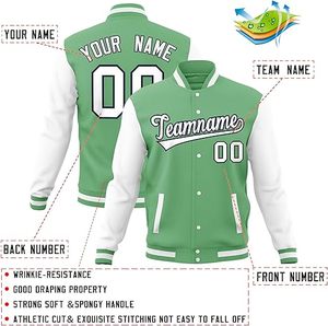 Personalizable Unisex Letterman Varsity chaqueta de bombardero de béisbol Casual cosido con cualquier texto y logotipo hecho de piel de oveja - Product Image 3