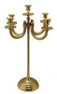 5-Arm <b>Gold</b> Tall Metal <b>Candelabra</b> High Quality Modern Table Centerpiece & Wedding Pillar Candle Holder for Party Decorations - Product Image 4