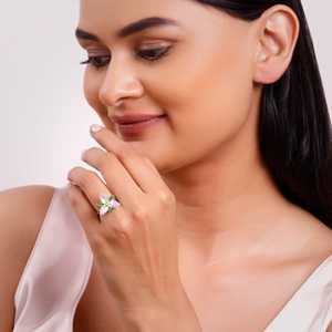 Classique argent Trillium Convertible bague luxe bijoux fins bande élégante pour les femmes fête tenue quotidienne cadeau de proposition de mariage - Product Image 1