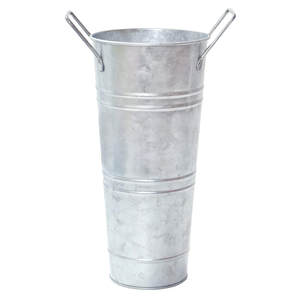 <span class=keywords><strong>Vaso</strong></span> per Fiori in Metallo Zincato con Manici |   Portafiori Rustico in Stile Fattoria in Zinco nei Colori Argento / <span class=keywords><strong>Bianco</strong></span> / Rame - Product Image 5